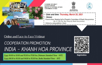 WEBINAR ON 'COOPERATION PROMOTION: INDIA - KHANH HOA PROVINCE' (25th March, 2021)