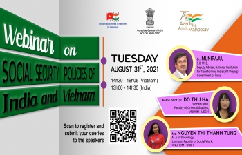 WEBINAR ON SOCIAL SECURITY POLICIES OF INDIA & VIETNAM (31st August, 2021)