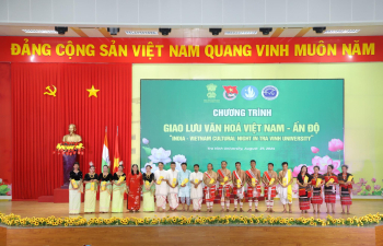 Indian - Vietnamese traditional cultural exchange night at Tra Vinh University, Tra Vinh province